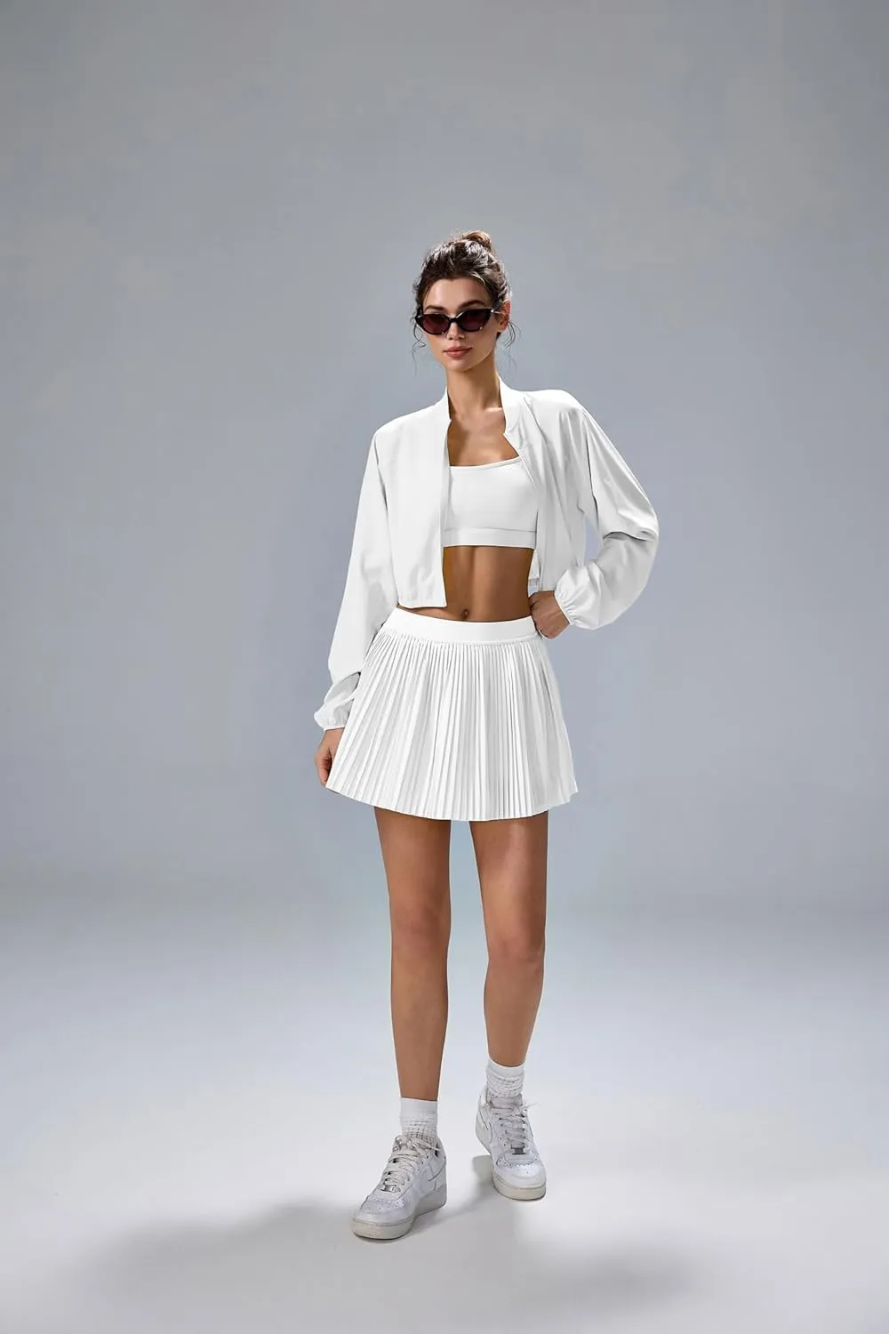 altiland Womens' Cool Feeling Pleated Tennis Athletic Running Mini Skirts with Shorts & Pocket 3"