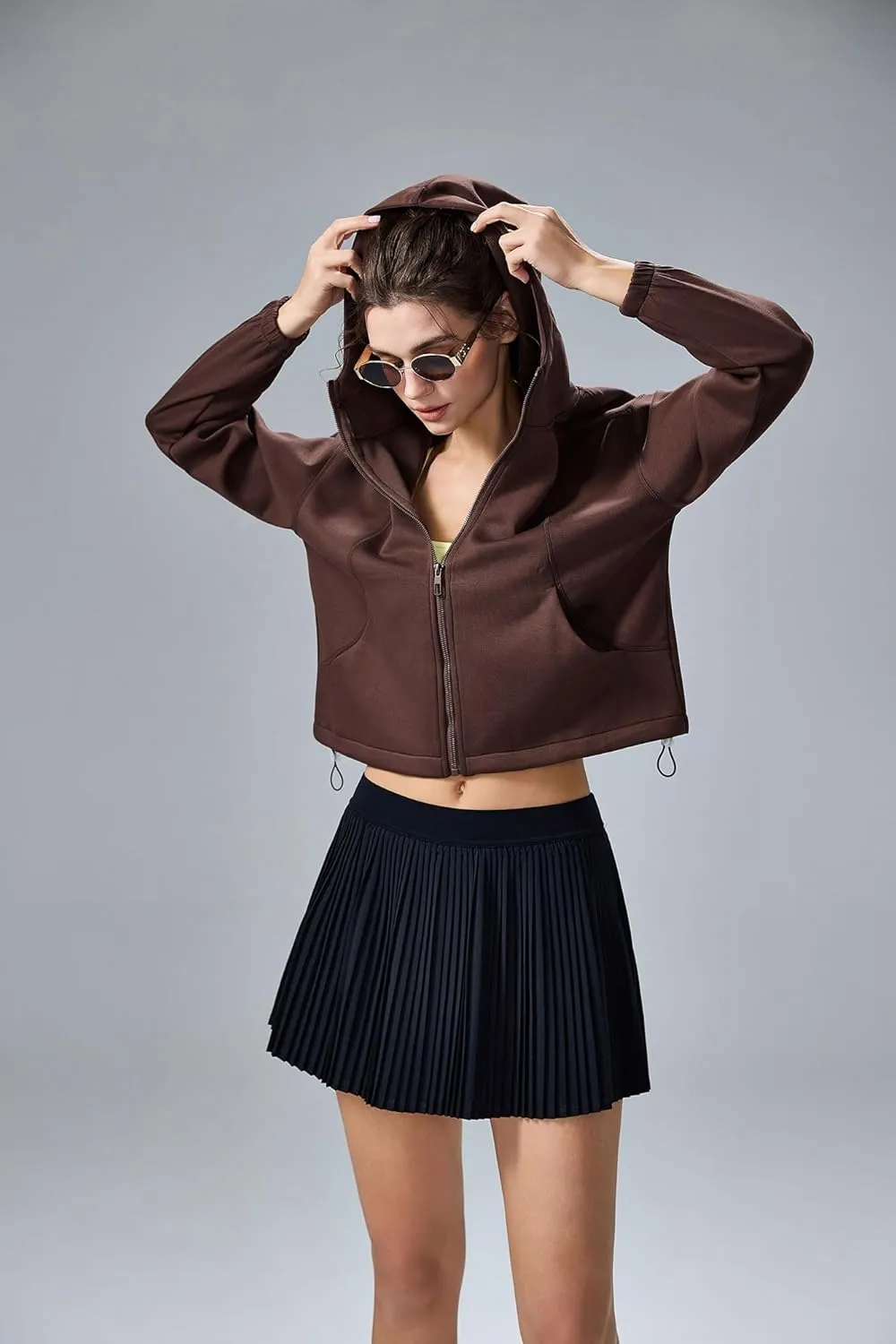 altiland Womens' Cool Feeling Pleated Tennis Athletic Running Mini Skirts with Shorts & Pocket 3"