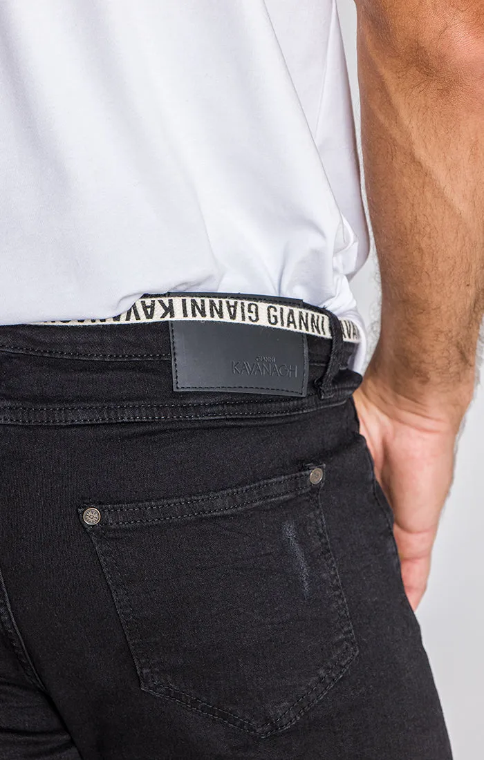 Stylish Black Label Denim Shorts