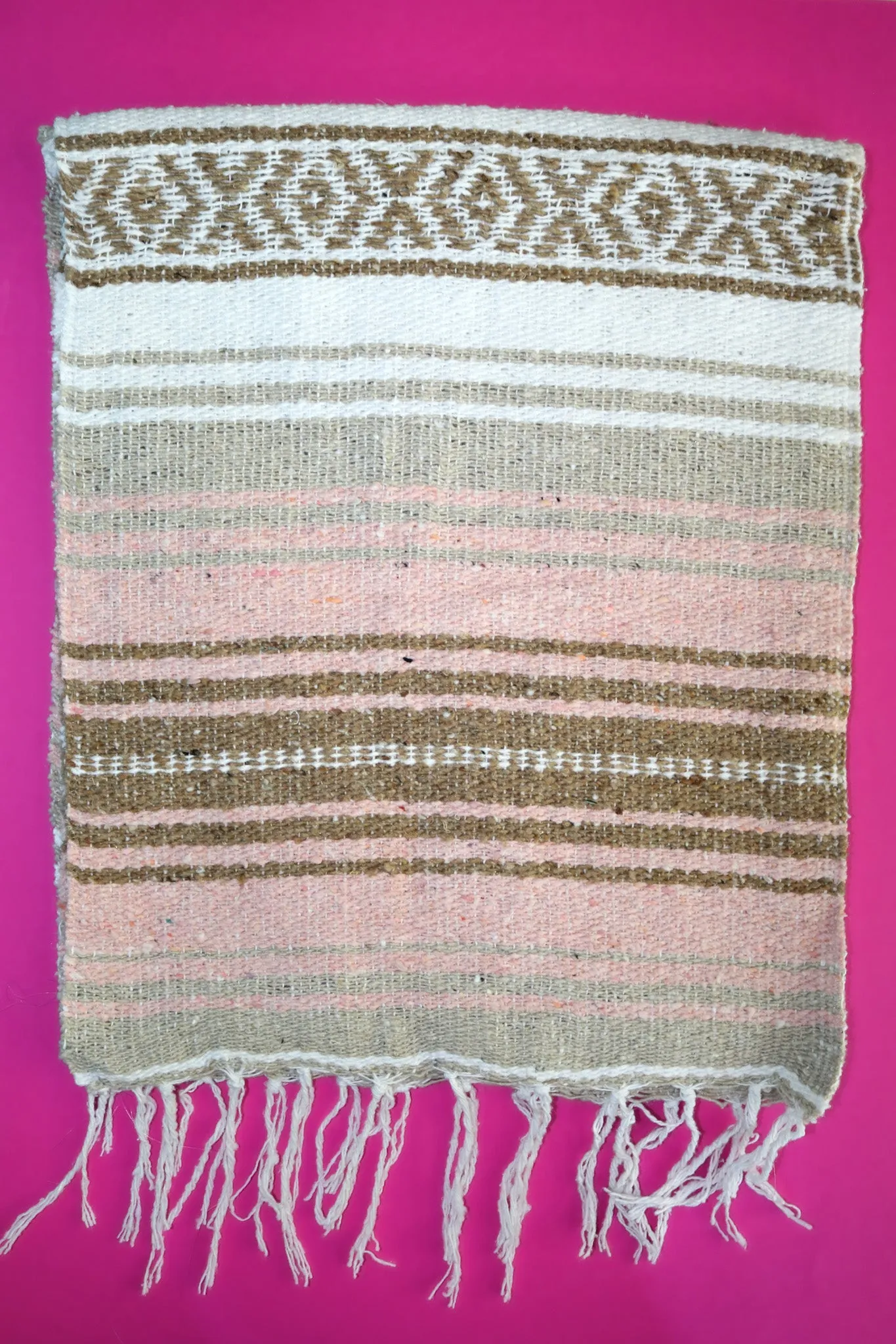 Bohemian Rustic Pastel Table Runner with Fringe