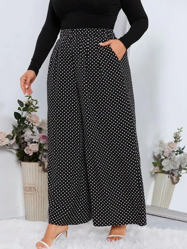 Womens Plus Size Wide-Leg Pants - Amanda Collection