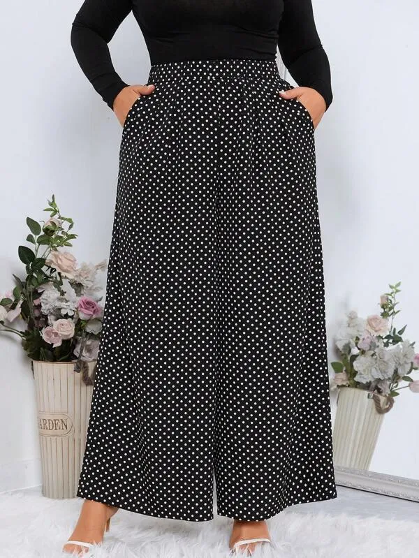 Womens Plus Size Wide-Leg Pants - Amanda Collection