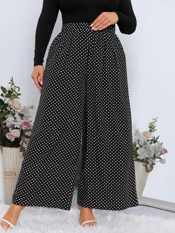 Womens Plus Size Wide-Leg Pants - Amanda Collection