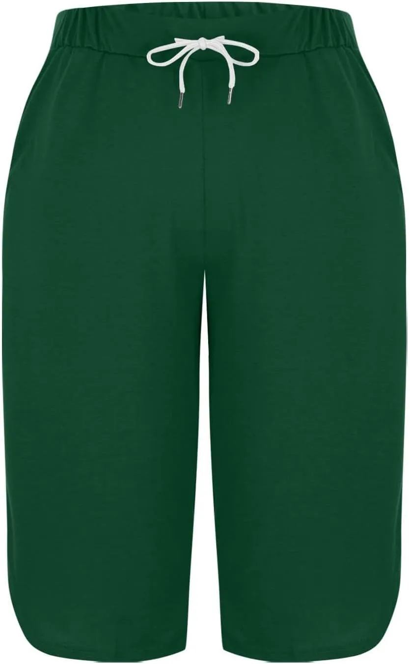 Capris for Women with Pockets High Waisted Drawstring Casual Capris Quick Dry Summer Outdoor Sports Cropped Yoga Pants