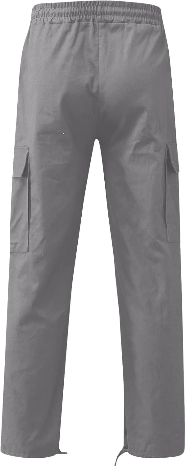 Cargo Pants Men Cotton Stretch Work Lightweight Gym Tactical Trousers Joggers