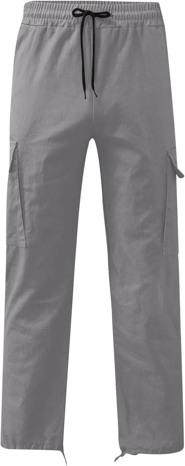 Cargo Pants Men Cotton Stretch Work Lightweight Gym Tactical Trousers Joggers