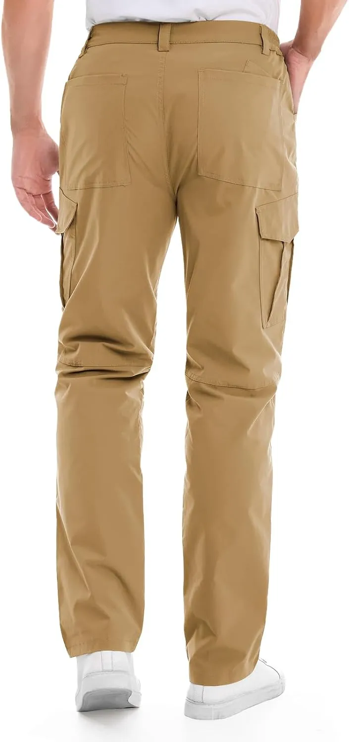 Cargo Pants Mens with 9 Pockets - High Waist Water-Resistant Tactical Pants for Hiking, Sports, and Casual Wear