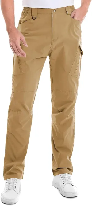 Cargo Pants Mens with 9 Pockets - High Waist Water-Resistant Tactical Pants for Hiking, Sports, and Casual Wear