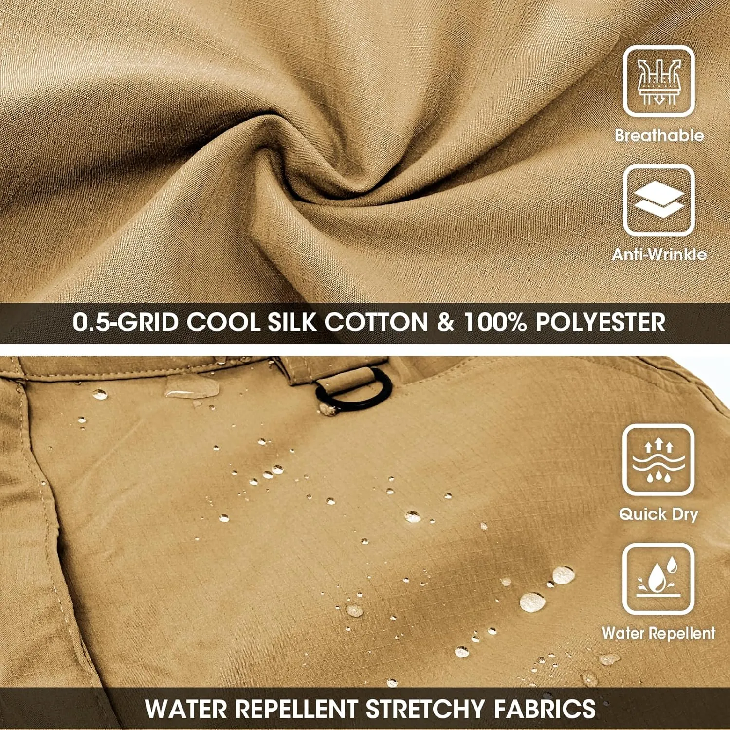 Cargo Pants Mens with 9 Pockets - High Waist Water-Resistant Tactical Pants for Hiking, Sports, and Casual Wear