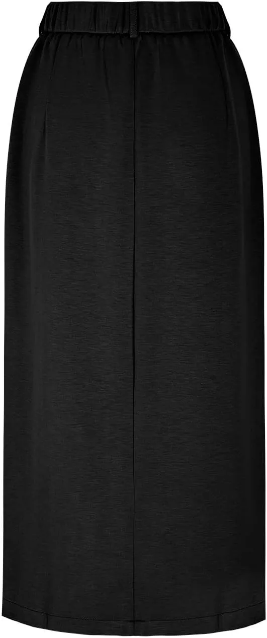 Cargo Skirts for Women High Waisted Midi Skirt Trendy Spring Summer Pencil Slit Dressy Casual Business Work Long Skirts