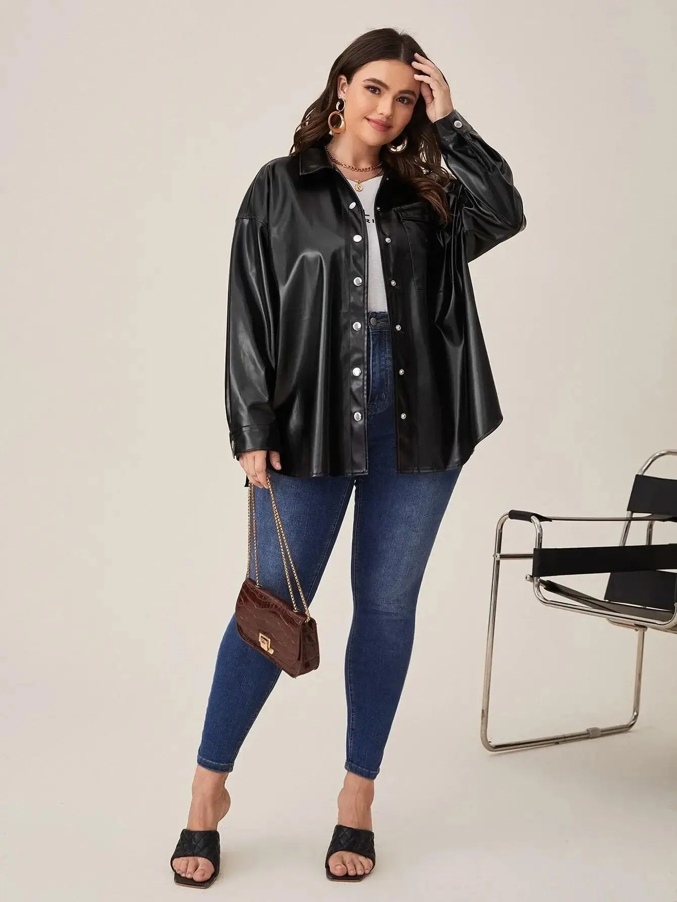 Casaco De Couro Plutônio Plus Size - Iris