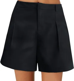 Casual Shorts for Women 2025 Summer Dressy Casual High Waist Dress Shorts Tailored Wide Leg Work Short with Pockets