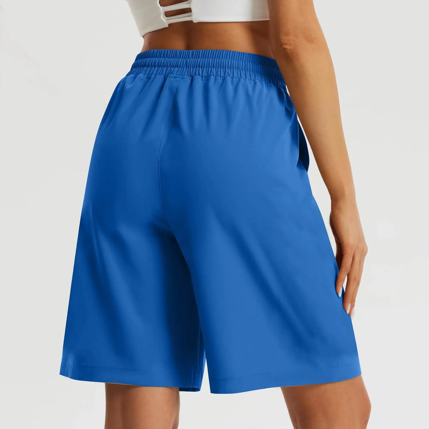 Casual Shorts for Women Elastic Waist Wide Leg Shorts Summer Tailored Pants Dressy Outfits with Pockets