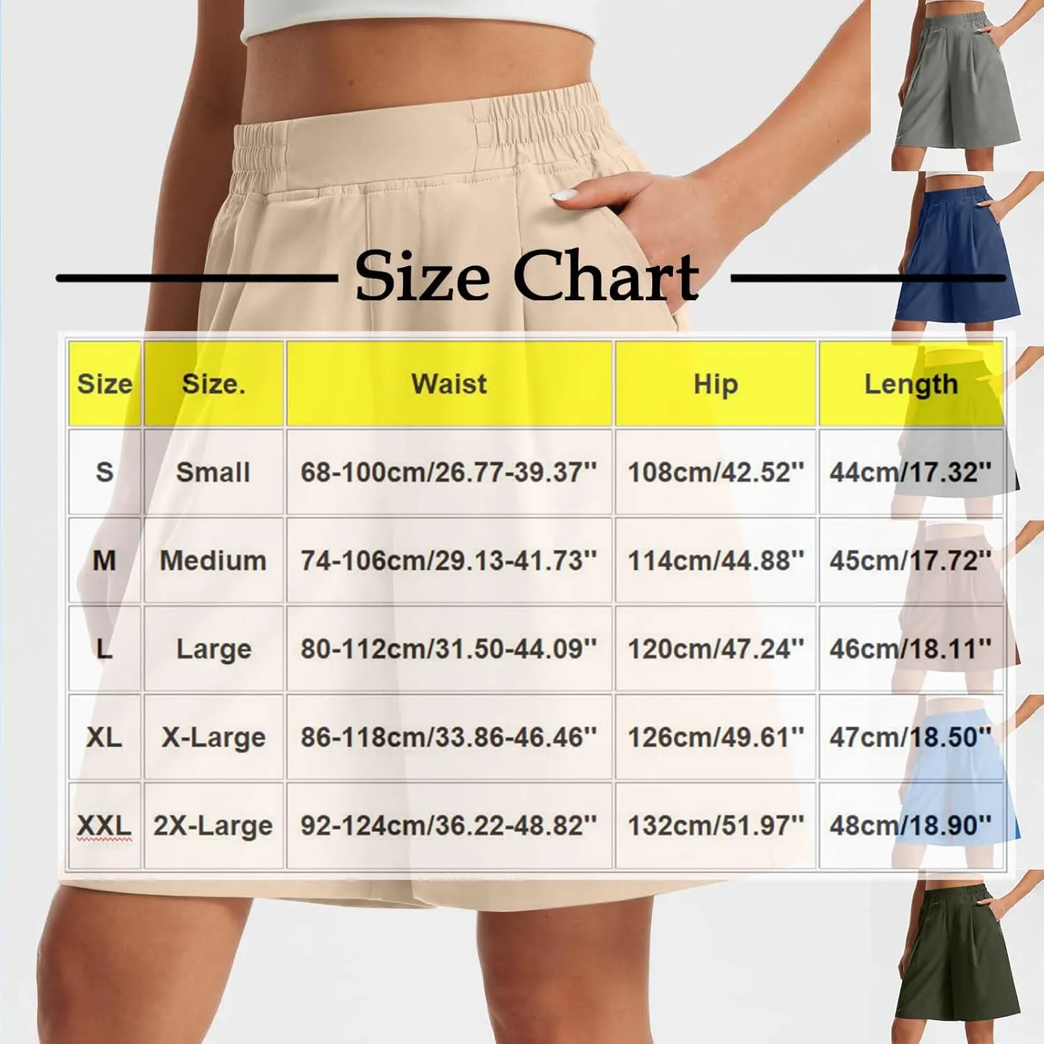 Casual Shorts for Women Elastic Waist Wide Leg Shorts Summer Tailored Pants Dressy Outfits with Pockets