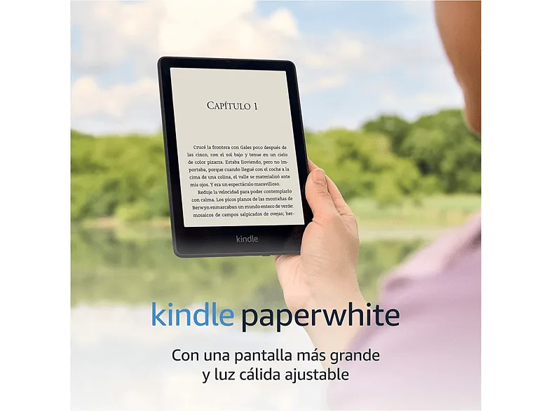 eBook - Amazon Kindle Paperwhite 2021, 6.8", 300 ppp, 16 GB, Wi-Fi, Con publicidad, Impermeable, Negro