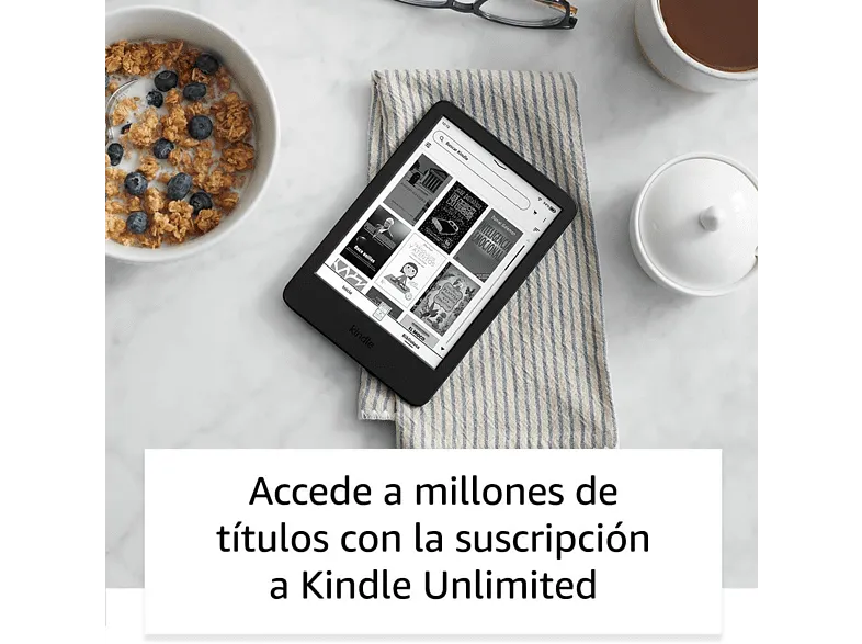 eReader - Amazon Kindle, Para eBook, 6", Doble de almacenamiento, 16 GB, 300 ppp, E-Ink, Azul vaquero