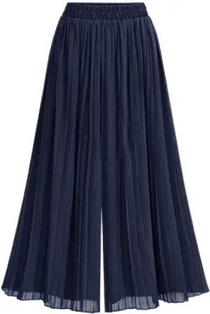 Flowy Chiffon Palazzo Dress Crop Pants for Women Dressy Casual Summer Wide Leg Pantalones De Vestir para Mujer Flowy Chiffon Palazzo Dress Crop Pants for Women Dressy Casual Summer Wide Leg Pantalones De Vestir para Mujer