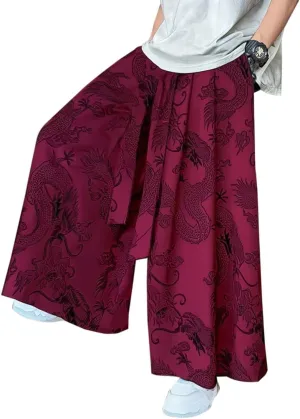HZCX FASHION Mens Womens Baggy Relax Wide Leg Palazzo Pant Dragon Satin Kung Fu Slacks Casual Trousers Lightweight Yoga Pants HZCX FASHION Mens Womens Baggy Relax Wide Leg Palazzo Pant Dragon Satin Kung Fu Slacks Casual Trousers Lightweight Yoga Pants