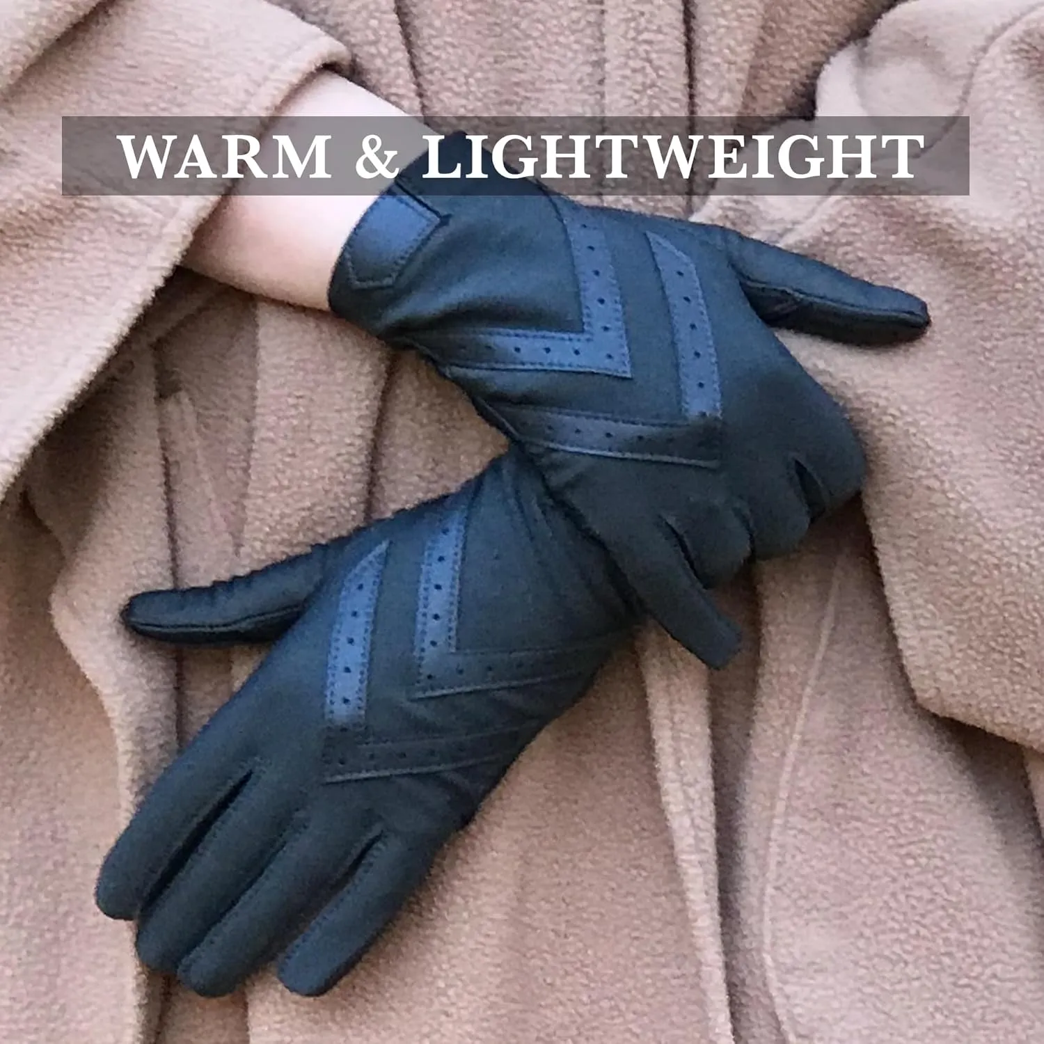 isotoner womens Spandex Shortie Touchscreen Gloves - Waterproof Winter Gloves