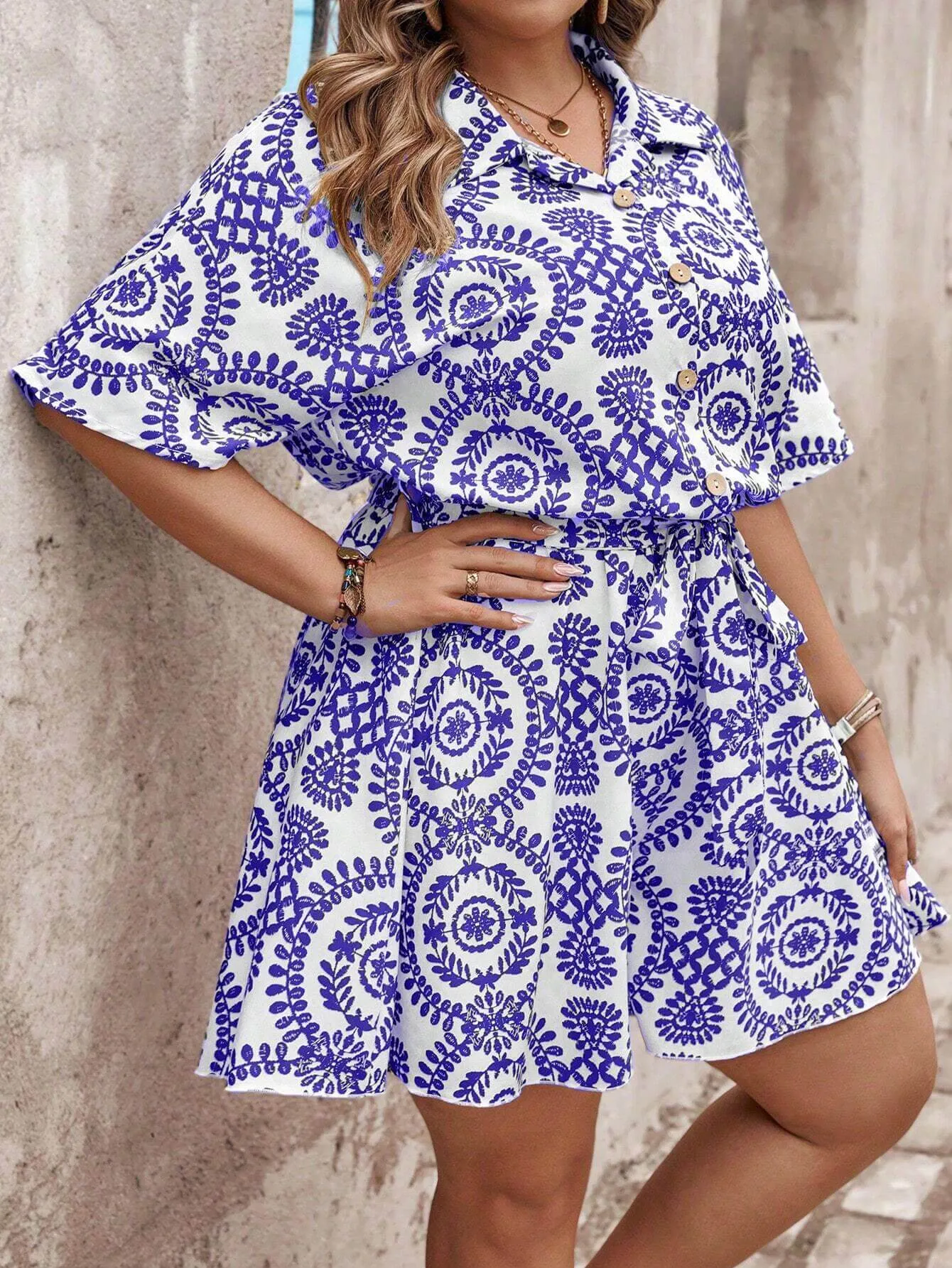 Macaquinho casual de Verão Plus Size - Camille