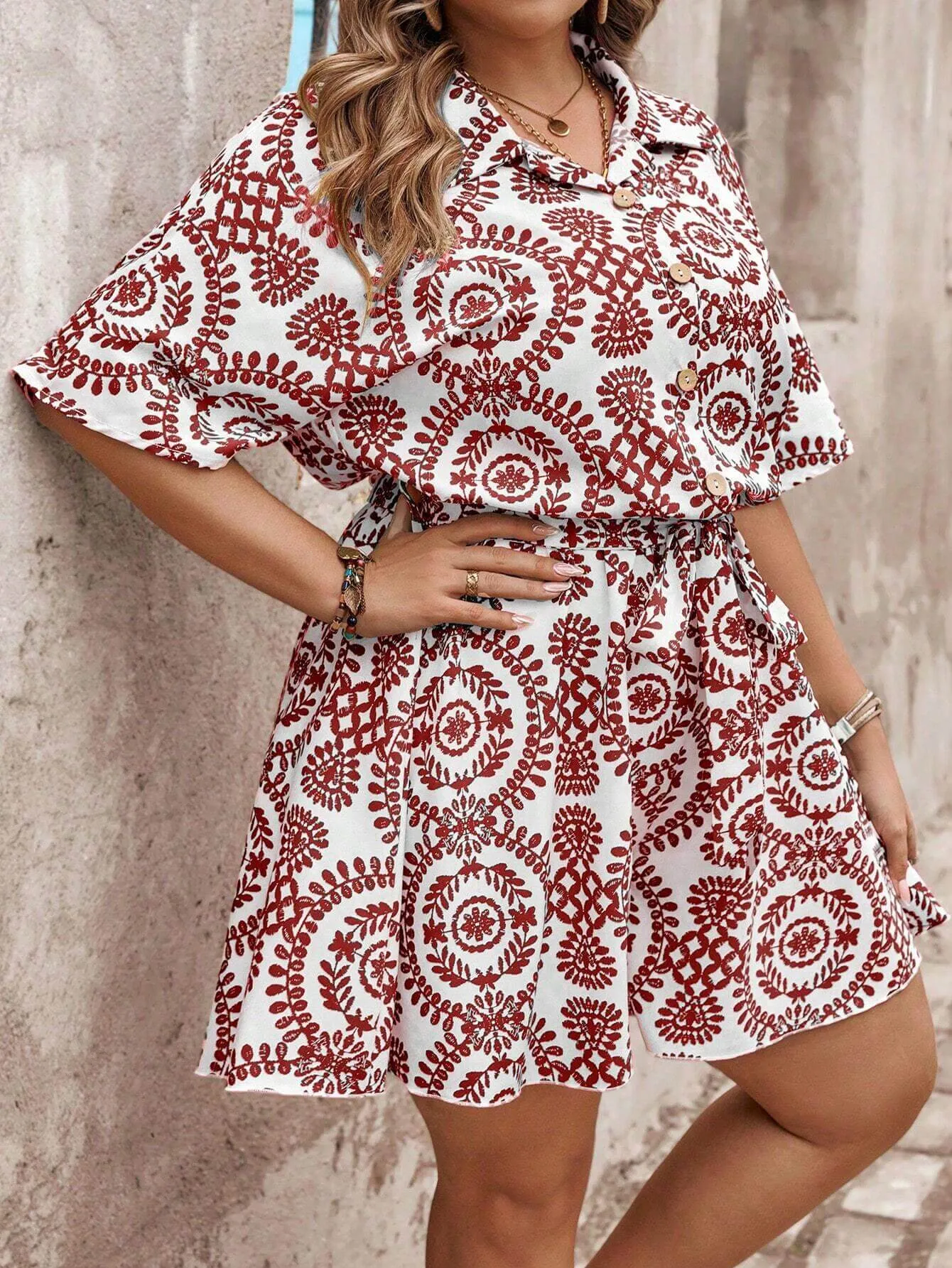 Macaquinho casual de Verão Plus Size - Camille