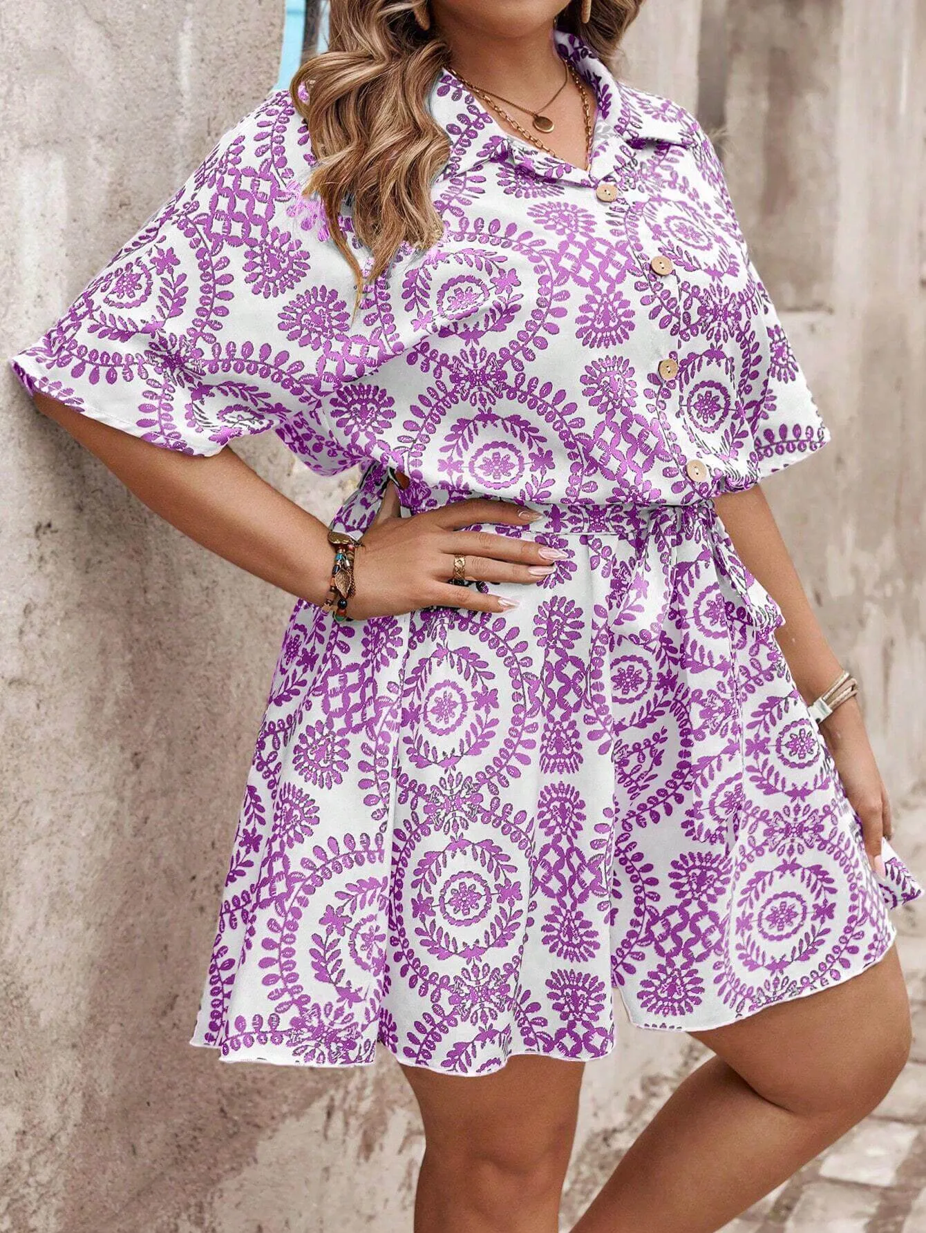 Macaquinho casual de Verão Plus Size - Camille