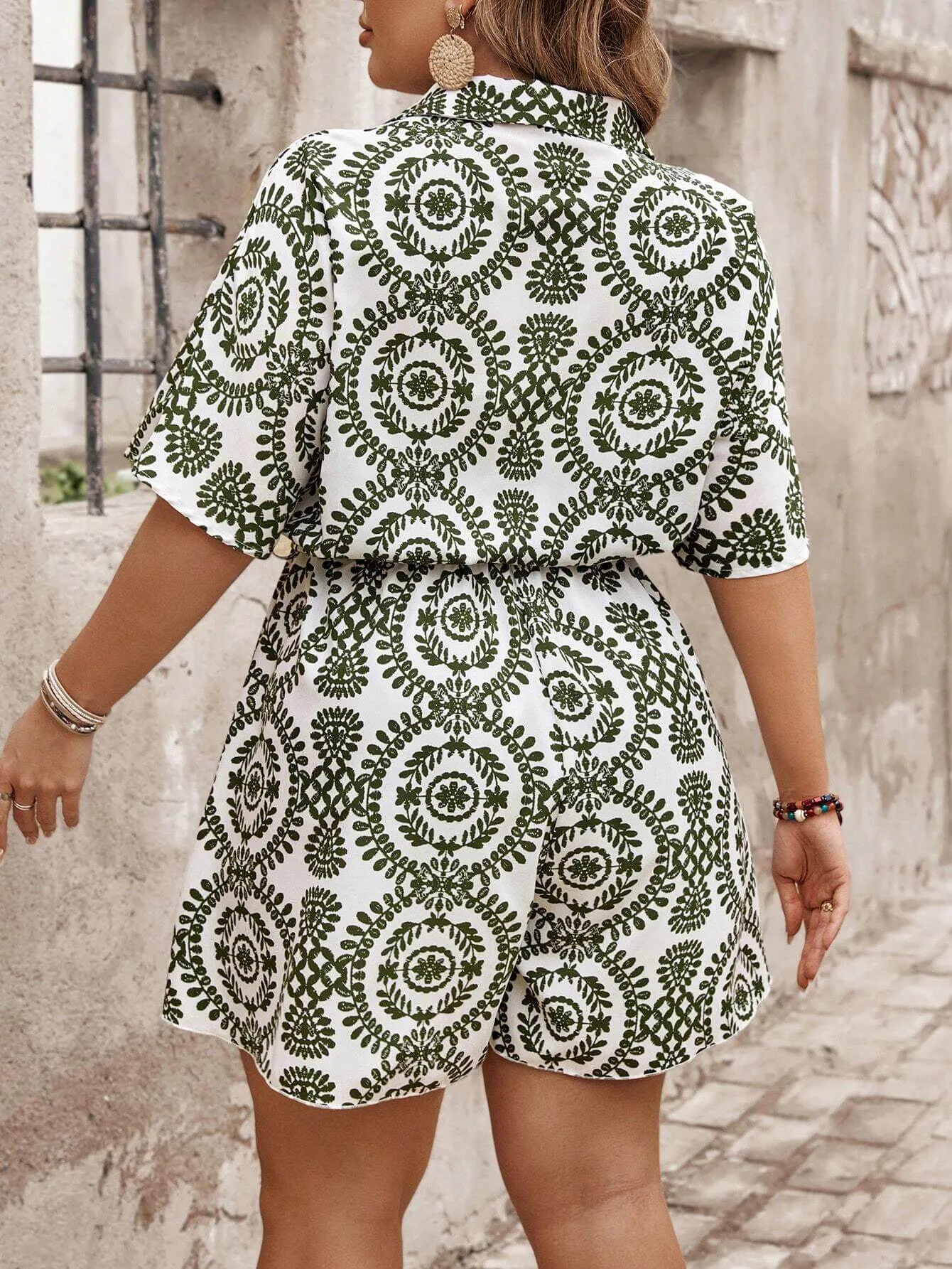 Macaquinho casual de Verão Plus Size - Camille