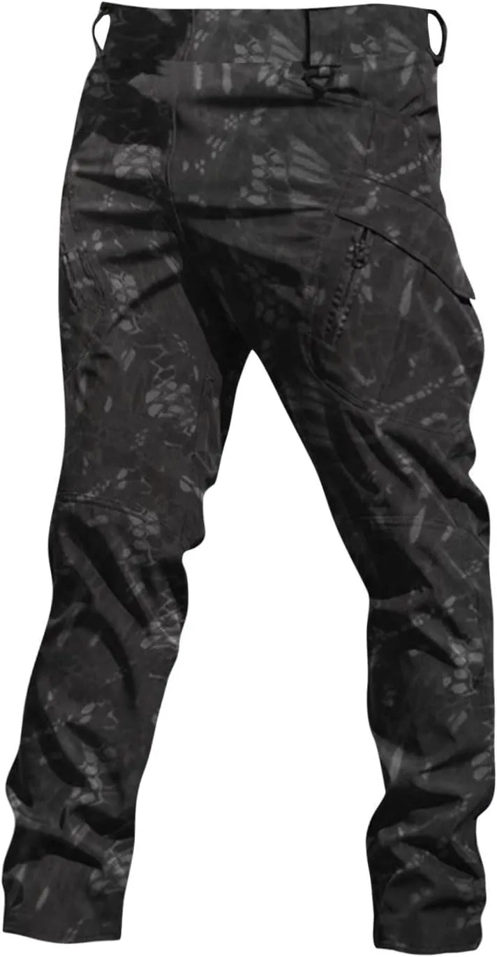Men Cargo Pants Relaxed Fit Khaki Pants Stretch Tactical Multi Pockets Hiking Pant Water Resistant Ripstop Trousers