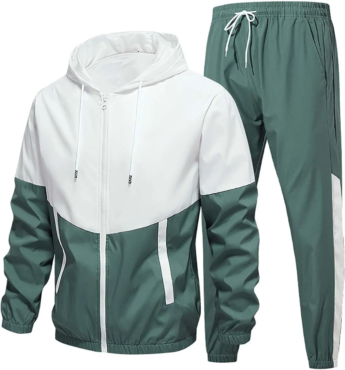 Men's 2 Piece Polo Tracksuit Set Matching Sweatshirt Hoodie Corset Sweatpants Sweatsuit Active Jackets and Pants