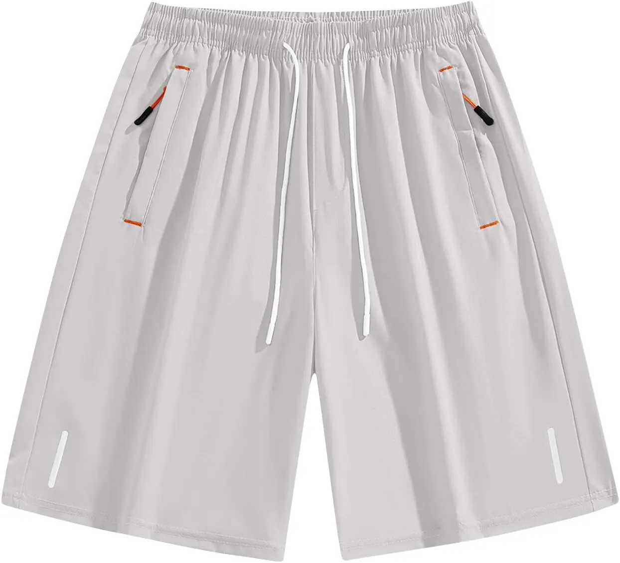 Mens Gym Shorts Petite Breathable Quick-Dry Basketball Lightweight Workout Running Sport Shorts with Zipper Pockets