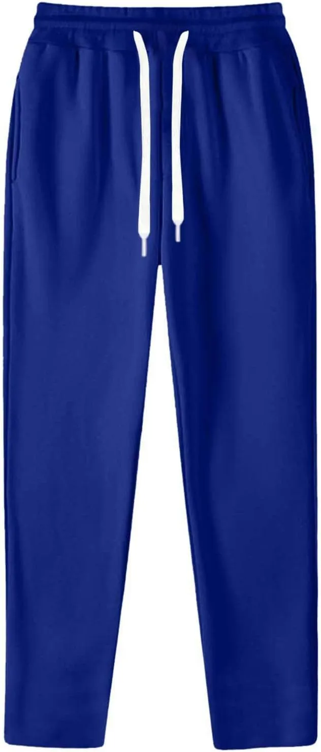 Mens Sweatpants Open Bottom Baggy Casual Drawstring Straight Leg Sweat Pants for Men Joggers Gym Athletic Trousers