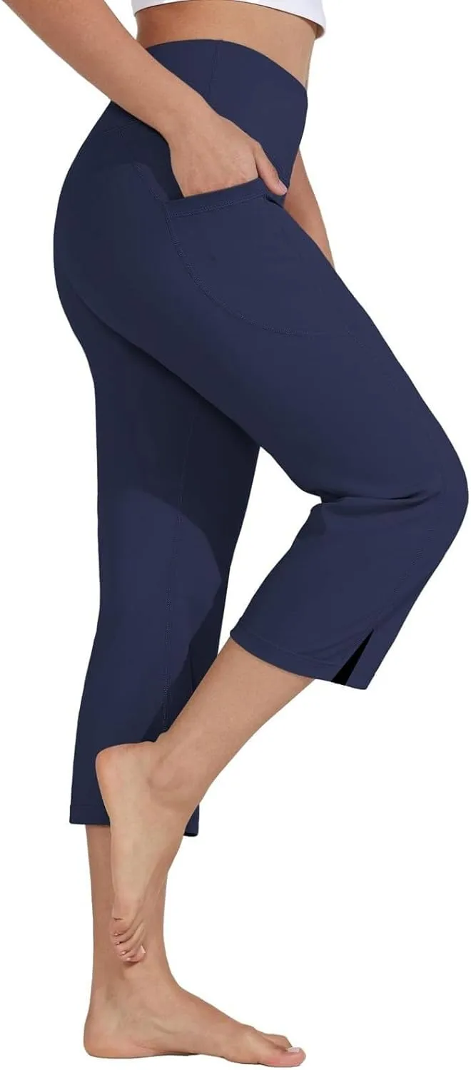 Pull On Capris for Women Dressy Casual Stretch Lightweight Yoga Capri Elastic High Waist Lounge Pants 2025 Summer
