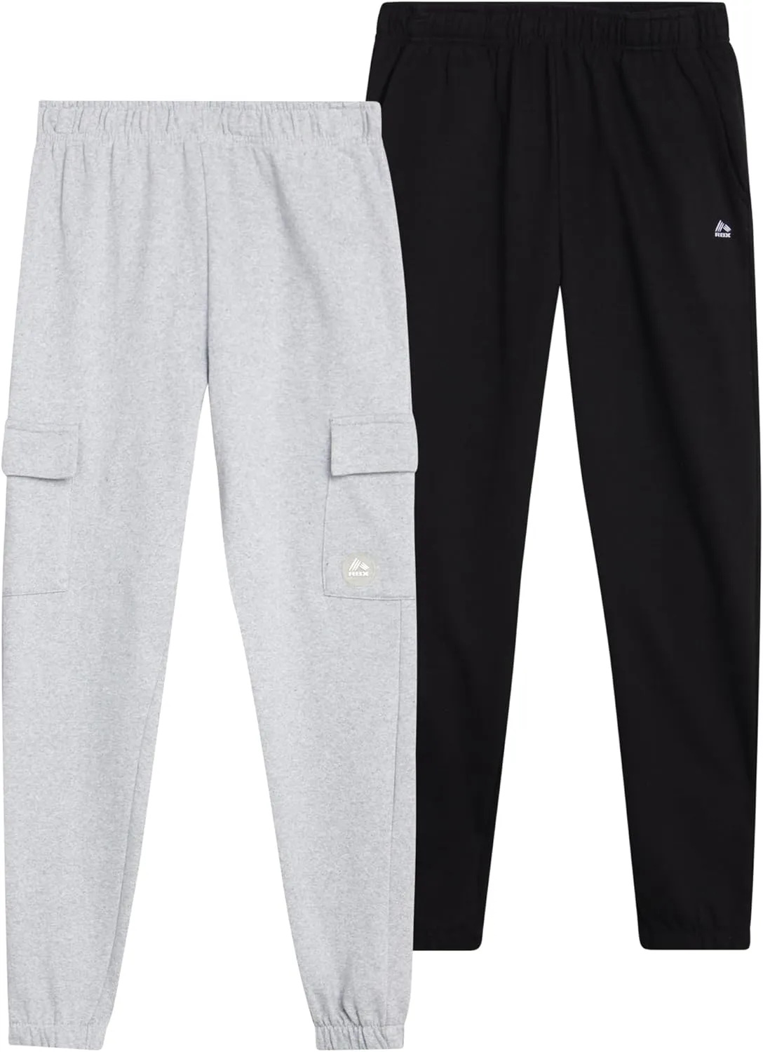 RBX Boys Sweatpants - 2 Pack Performance Fleece Basic Joggers, Athletic Track Pants for Boys with Elastic Waistband (8-16)