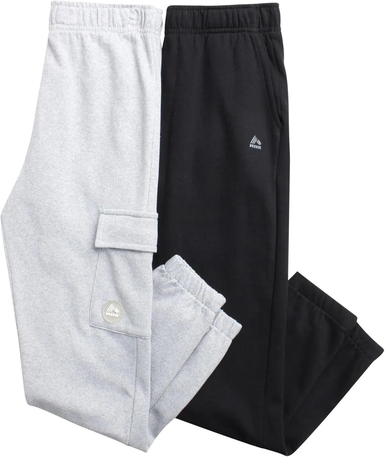 RBX Boys Sweatpants - 2 Pack Performance Fleece Basic Joggers, Athletic Track Pants for Boys with Elastic Waistband (8-16)