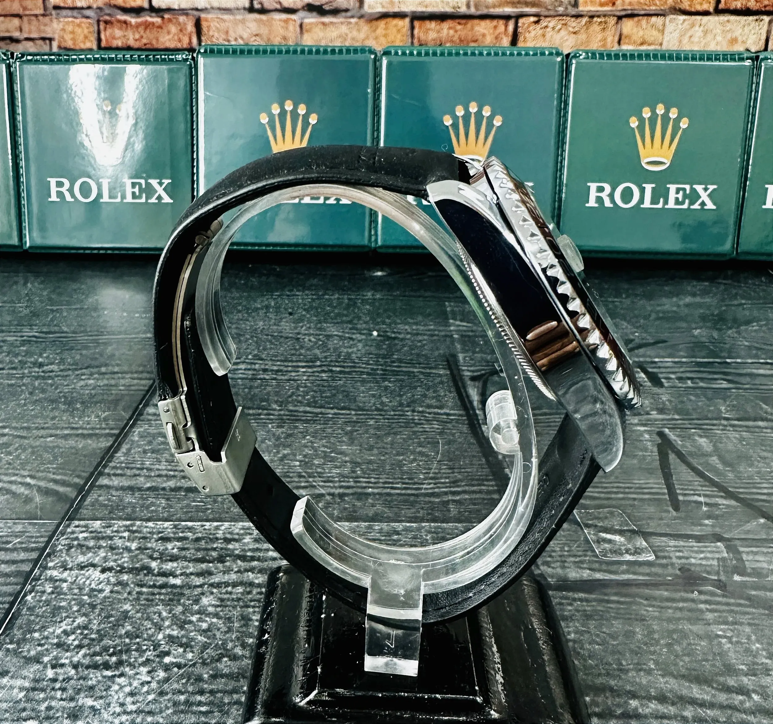 Relógio Rolex Submariner Pulseira de Couro