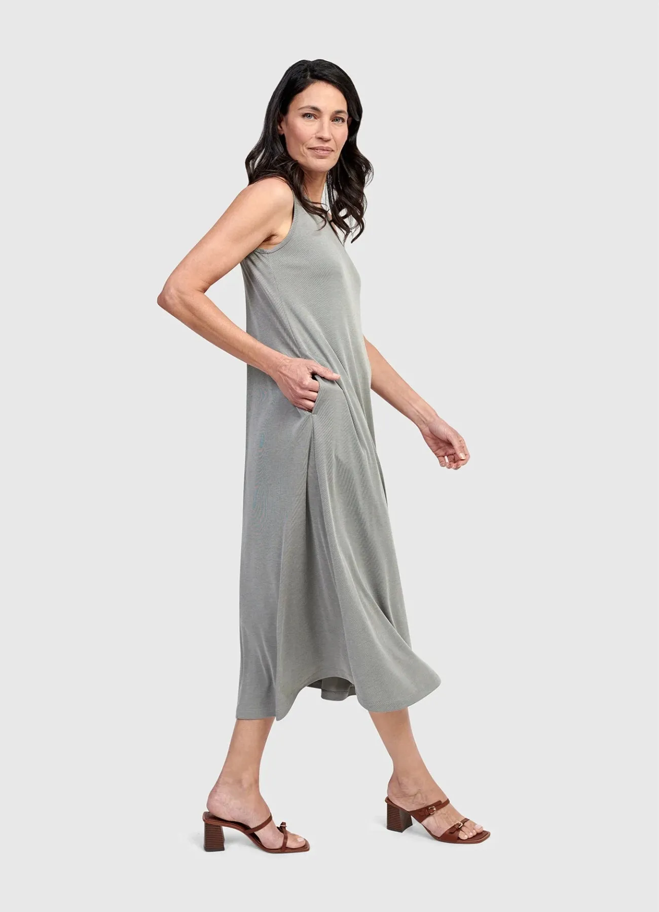 Robe longue grise