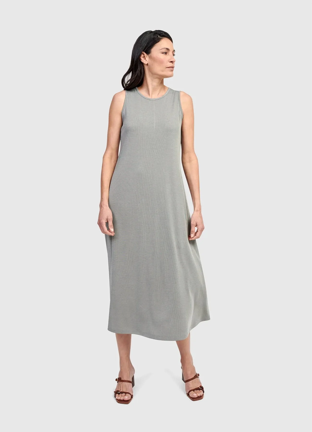 Robe longue grise