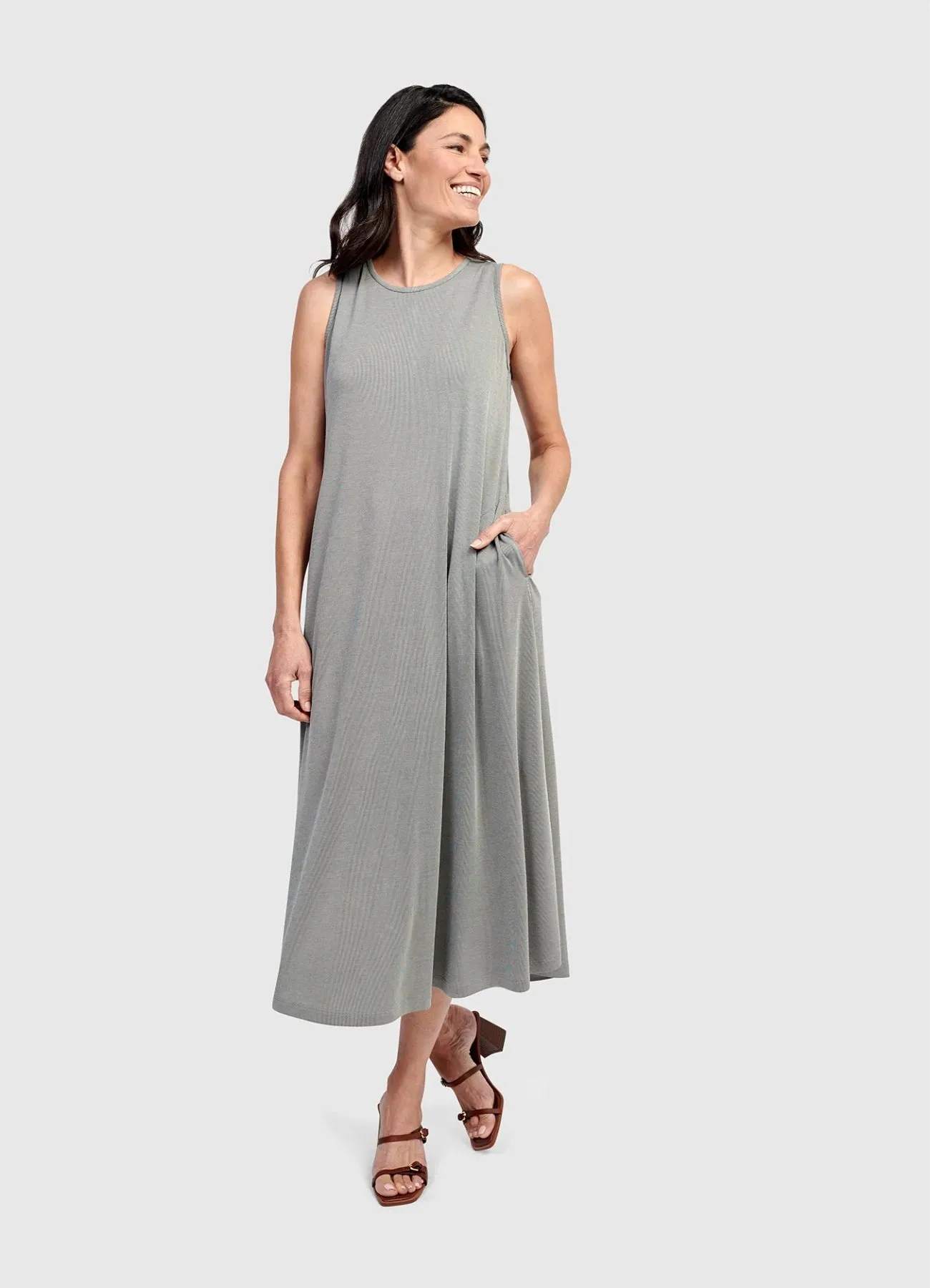 Robe longue grise