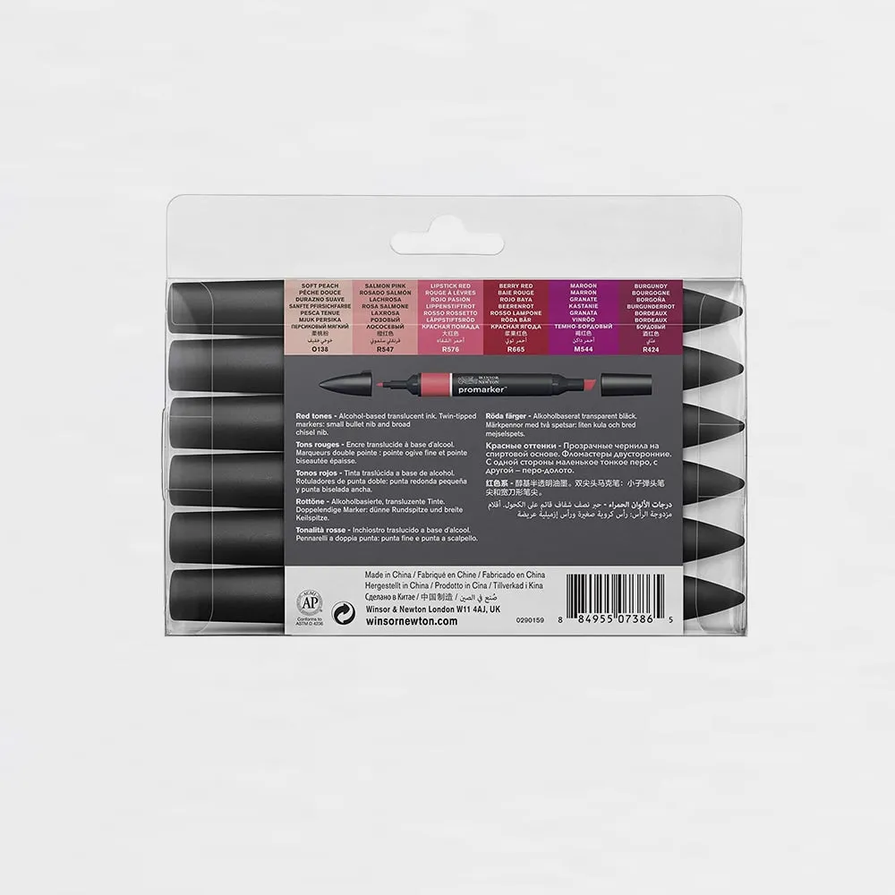Set 12 Rotuladores Tonos Rojos Promaker