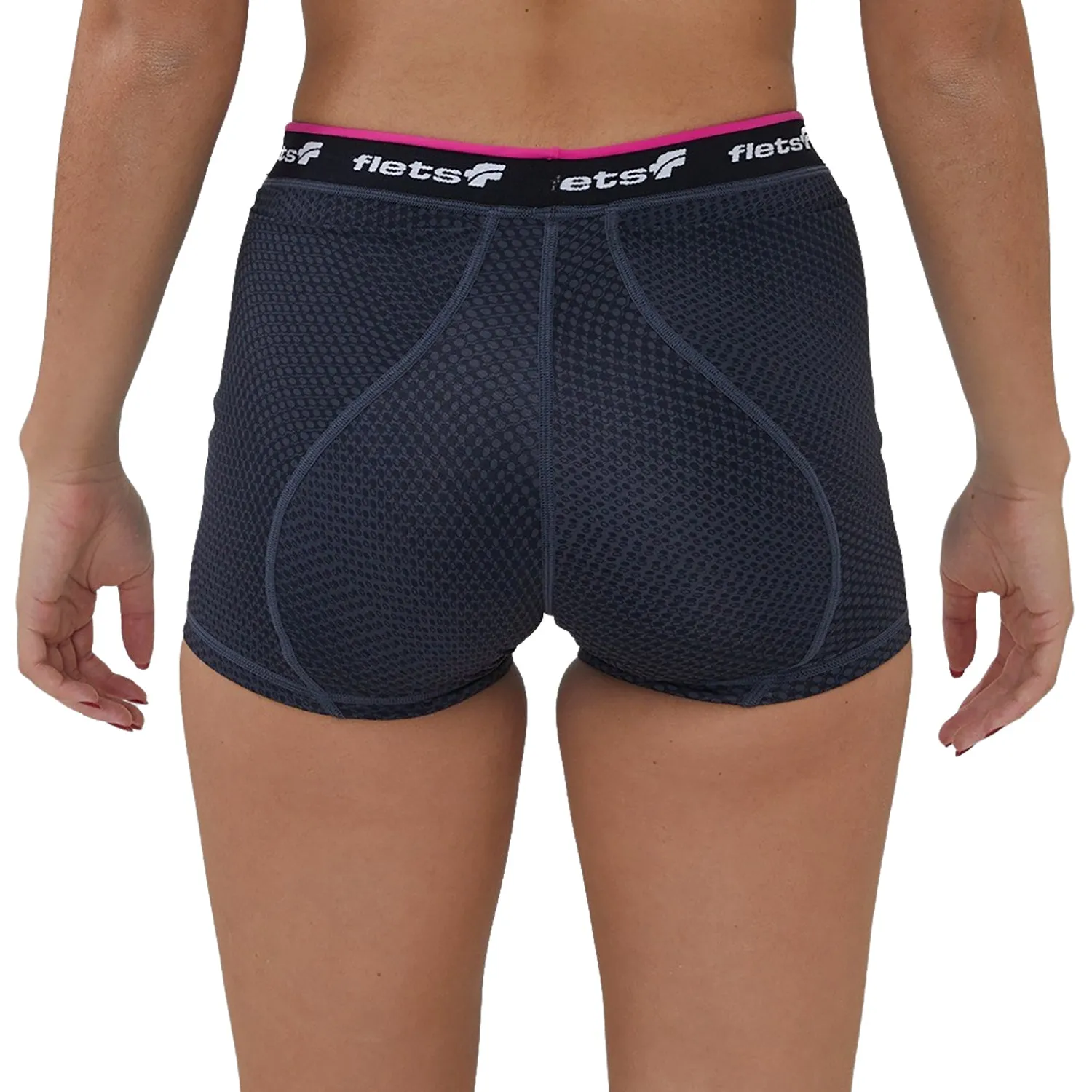 Shorts Curto de Compressão Fem l FFE detalhe rosa