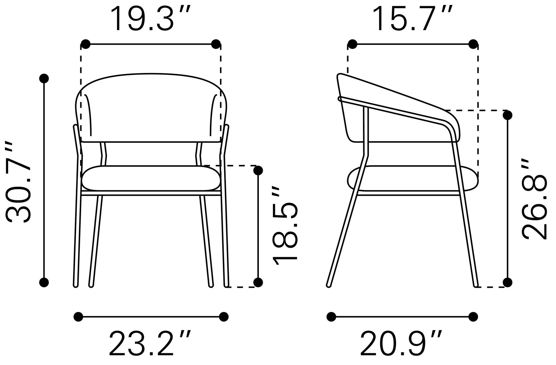 Silla de Comedor Josephine - Cafe