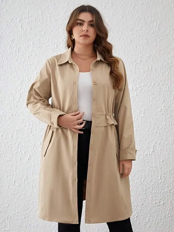 Sobretudo Com Botão Plus Size - Kate