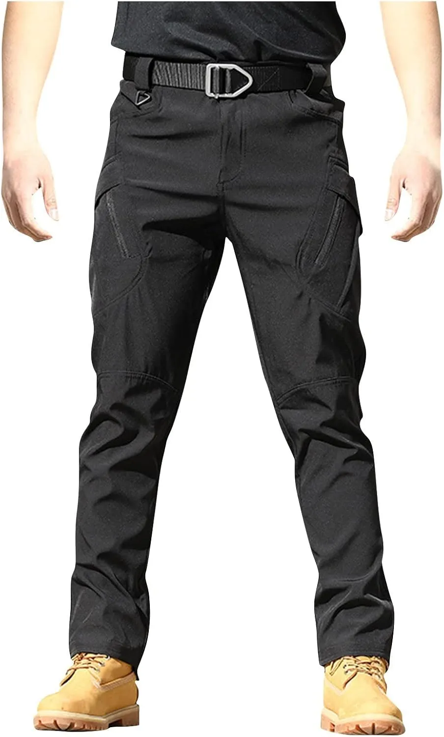 Tactical Pants for Men Stretch Ripstop Waterproof Zipper Cargo Hiking Pants Lightweight Work Pant Fishing with Pockets