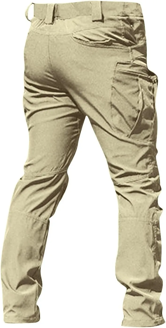Tactical Pants for Men Stretch Ripstop Waterproof Zipper Cargo Hiking Pants Lightweight Work Pant Travel with Pockets