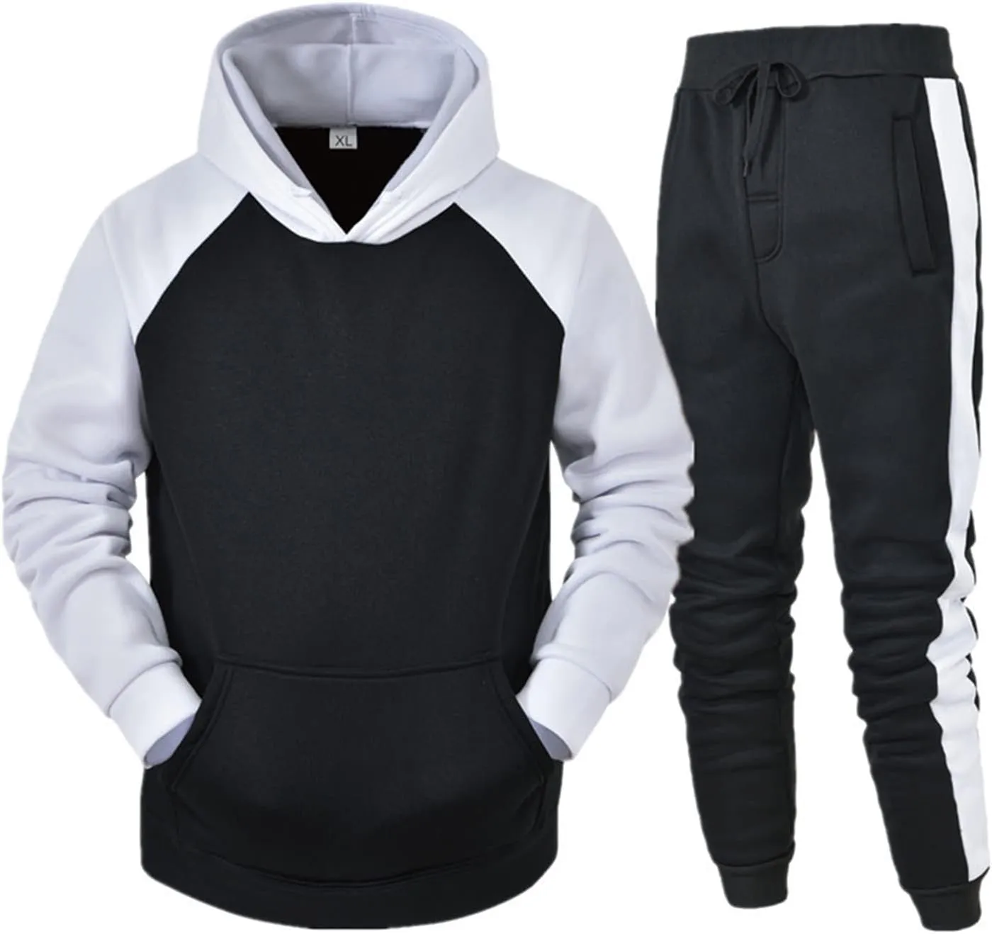 Track Suits Mens Sweatsuit 2 Piece Set Casual Jogging Suits Workout Hoodie and Sweatpants Set Hooded Long Sleeve Sweat Suits