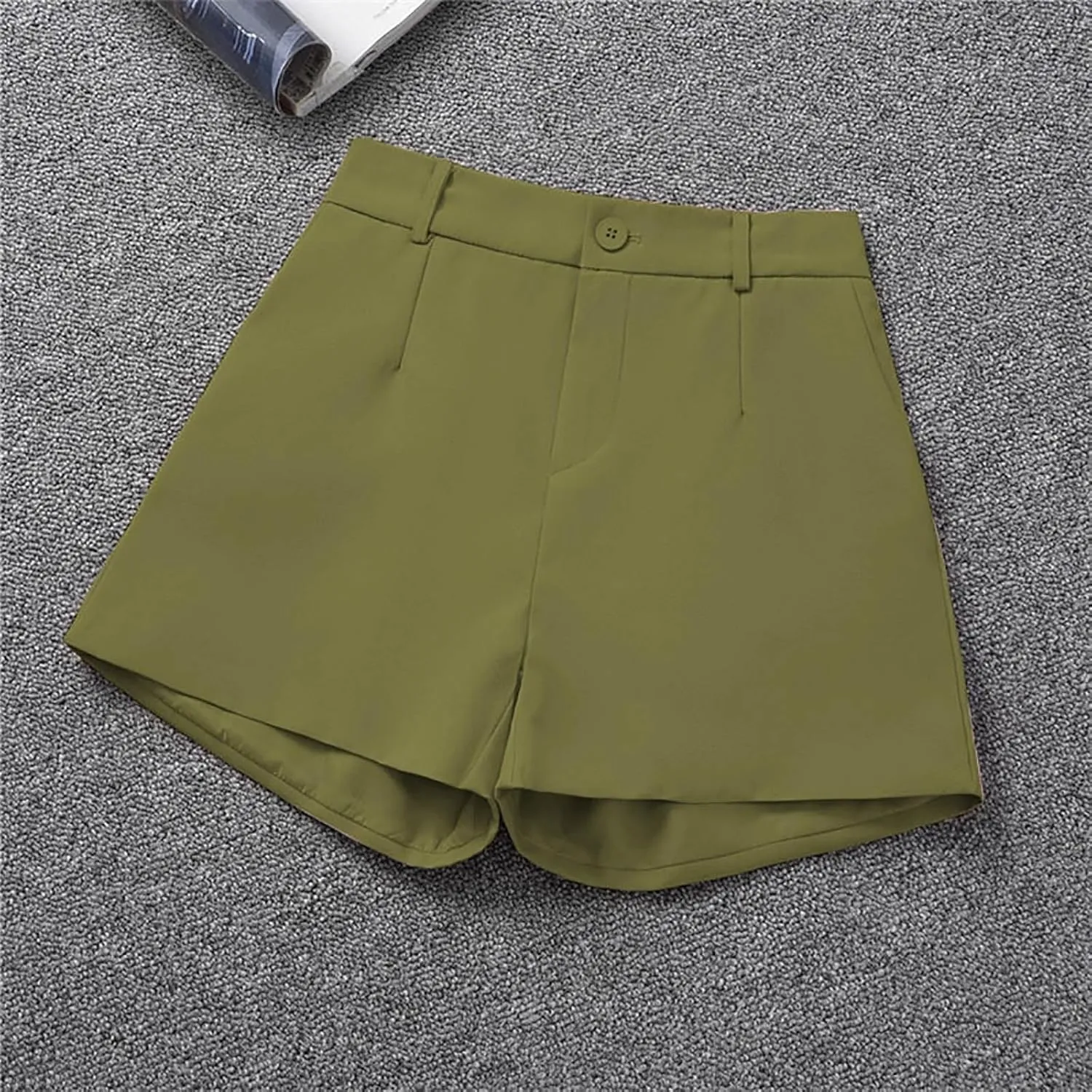 Trouser Shorts for Women Dressy Casual Formal Work Pleated Shorts High Waisted Comfy Trendy Ladies Short Pants