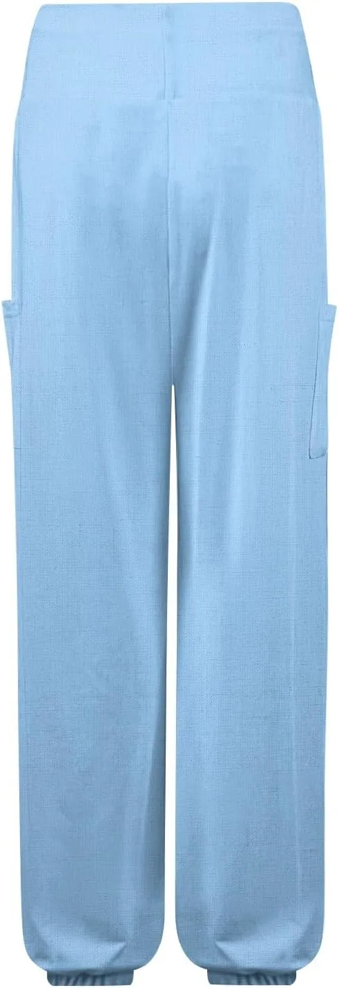 TWGONE Women's Harem Pants High Waist Yoga Comfy Bohemian Hippie Trousers with Pockets