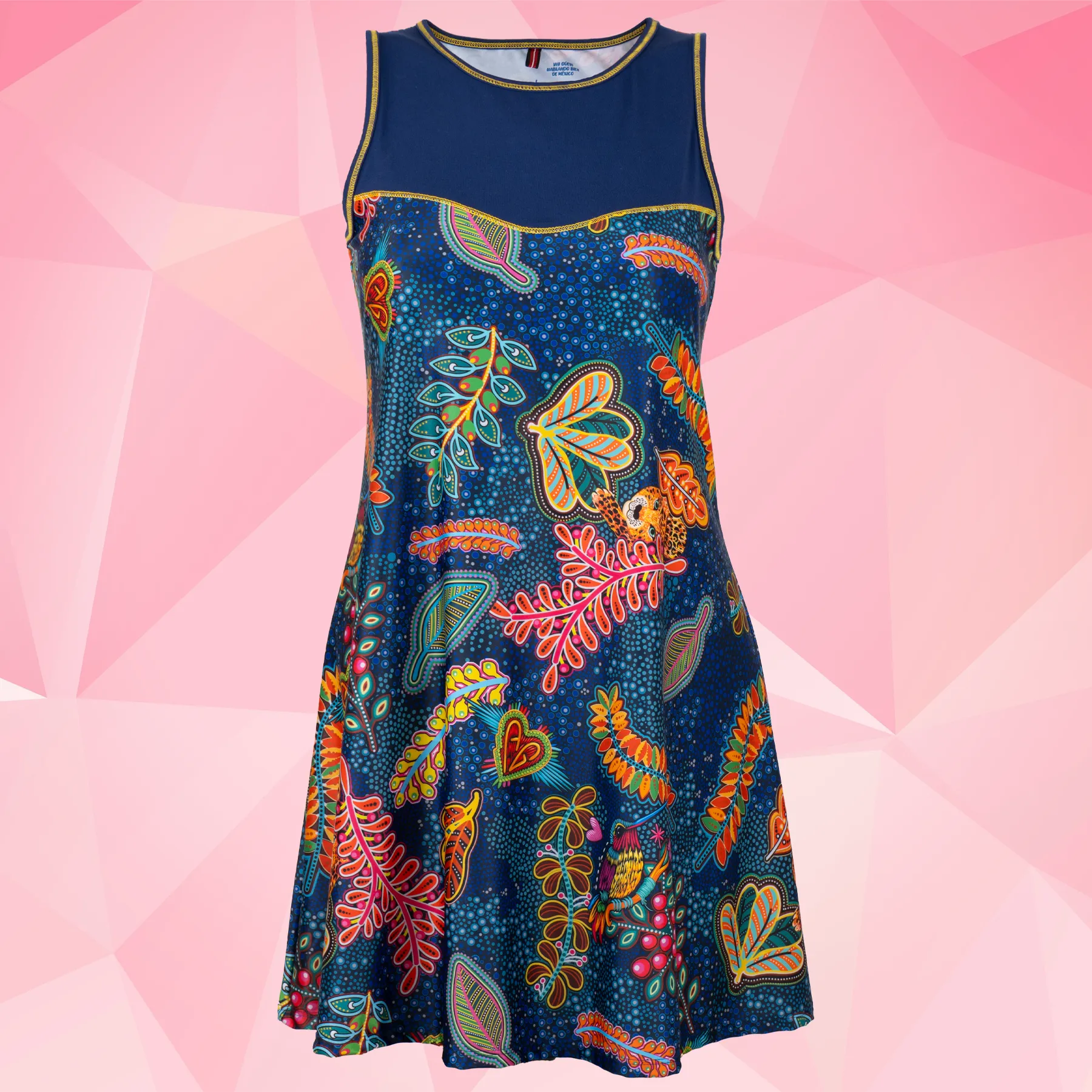 Vestido estampado full print sin mangas - Modelo POTOSINA