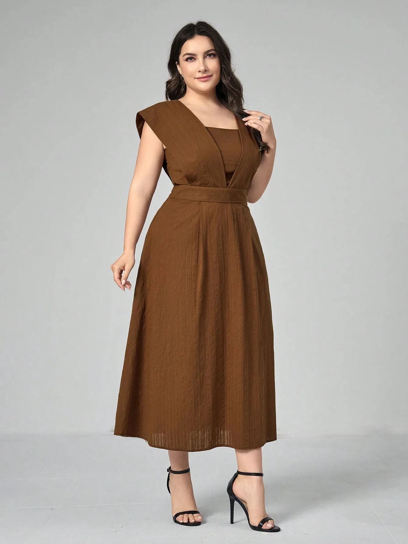 Vestido Longo Com Manga Esvoaçante - London