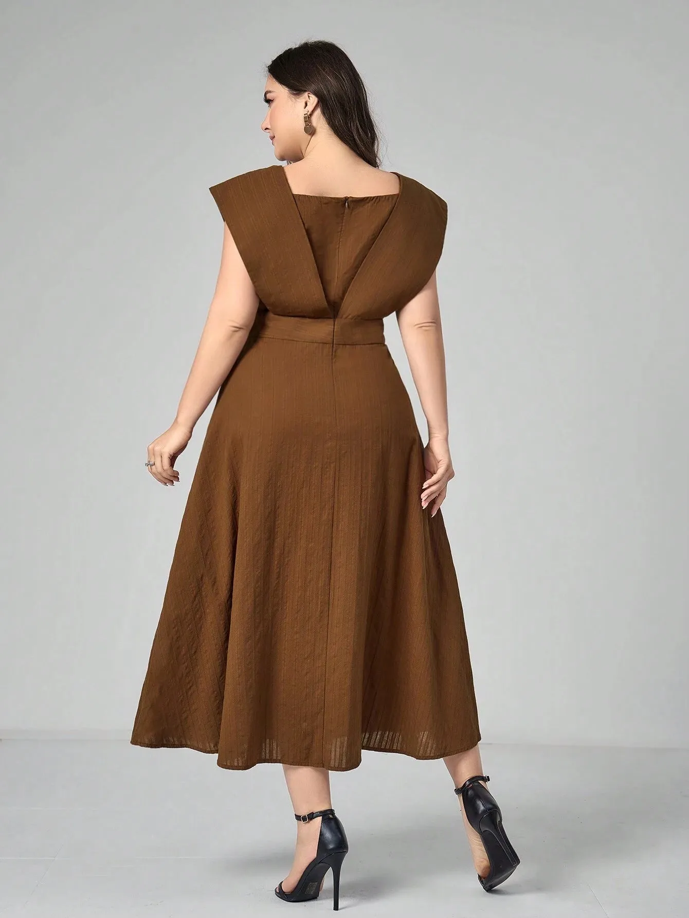 Vestido Longo Com Manga Esvoaçante - London